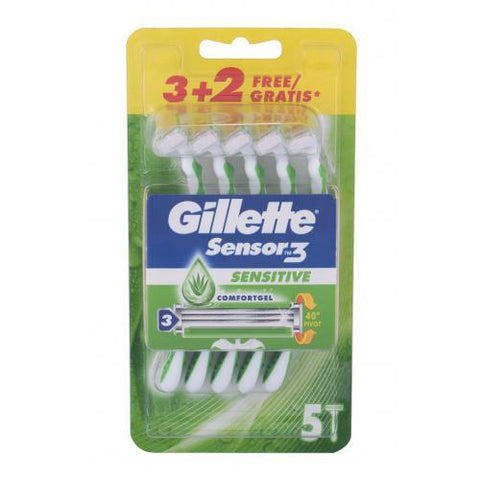 Gillette Sensor 3 Sensitive Rasoio Usa Getta 3+2 Pz