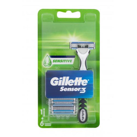 Gillette Sensor 3 Rasoio + 6 Lamette di Ricambio