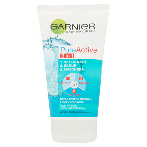 Garnier Skin Active Pure Active 3 in 1 Detergente 150 Ml