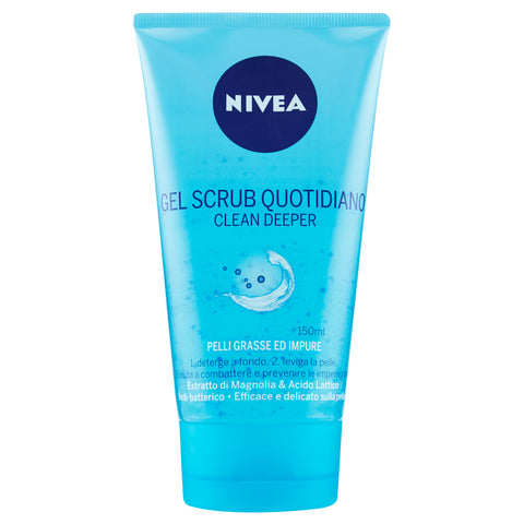 Nivea Clean Deeper Gel Scrub Viso Quotidiano 150 Ml