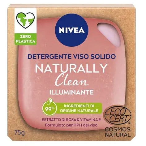 Nivea Detergente Viso Solido Naturally Clean Illuminante 75 g