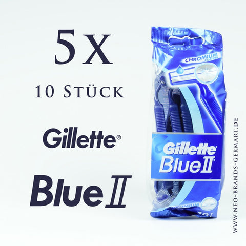Gillette Blue II Rasoio Bilama Usa e Getta 10 Pz