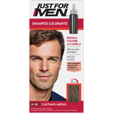Just For Men Shampoo Colorante H-35 Castano Medio