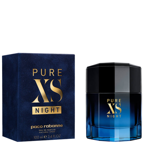 Paco Rabanne Pure XS Night Eau de Parfum 100 ml, flacone blu notte con dettagli dorati