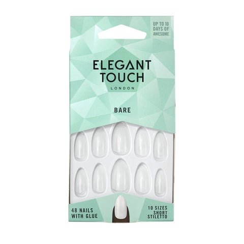 Elegant Touch Bare Short Stiletto 48 Nails With Glue