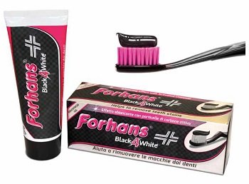 Forhans Dentifricio Black e White Con Carbone Attivo 75 Ml