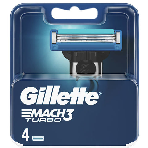 Gillette Mach 3 Turbo Lame Di Ricambio 4 Pz