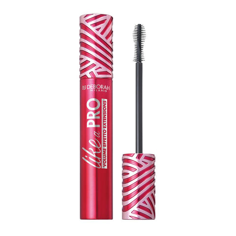 Deborah Milano Mascara Like A Pro effetto extension nero, tubo rosso
