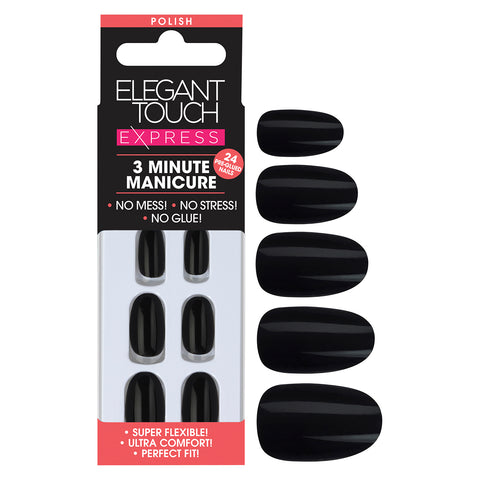 Elegant Touch Express Unghie Finte Colore Nero Pz 24