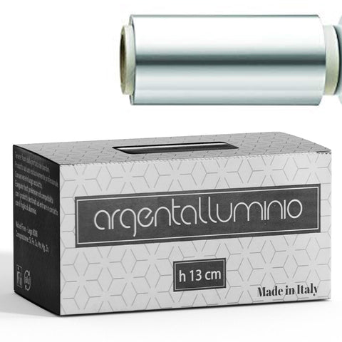Argentalluminio rotolo alluminio per mèches 14 micron altezza 13 cm