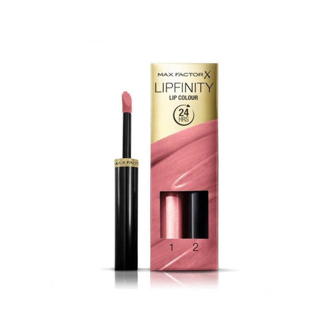 Max Factor Lipfinity Lip Colour tonalità 300 Essential Pink con colore e top coat