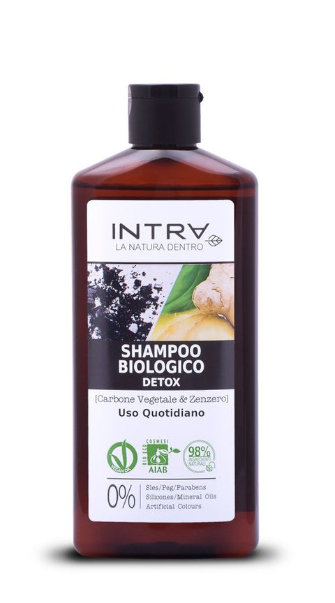 Intra Shampoo Carbone Vegetale e Zenzero Detox 250 Ml