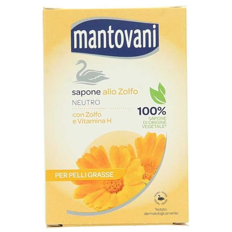 Mantovani Sapone Solido Neutro allo Zolfo Pelli Grasse con Vitamina H 100 g