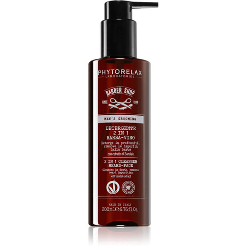 Phytorelax Barber Shop Detergente 2 In 1 Barba - Viso 200 Ml