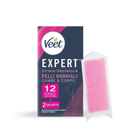 Veet Expert Strisce Depilatorie Normali Gambe e Corpo 12 Pz