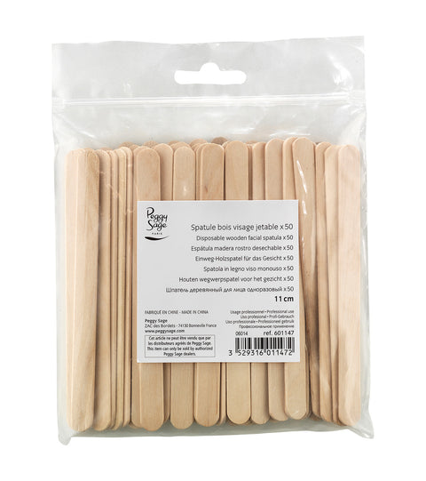 Peggy Sage spatole in legno monouso per ceretta viso, confezione da 50