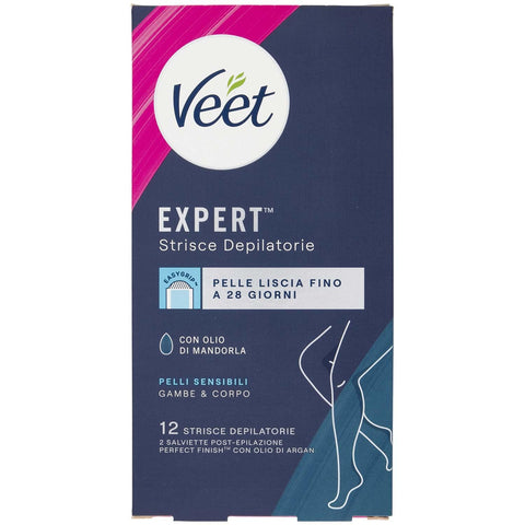 Veet Expert Strisce Depilatorie Gambe e Corpo 12 Pz