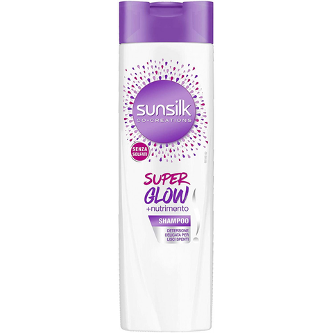 Sunsilk Shampoo Super Glow senza solfati per capelli lisci flacone