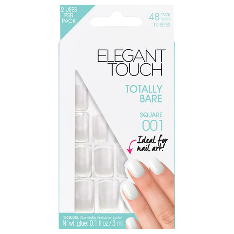 Elegant Touch Bare Nail Kit Short 48 Nails With Glue