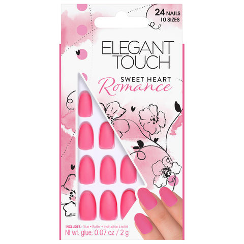 Elegant Touch French Nails Romantic Sweet Heart