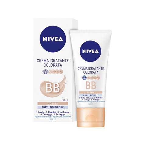Nivea BB Crema Super Idratante Viso 24H Dorata 50 Ml