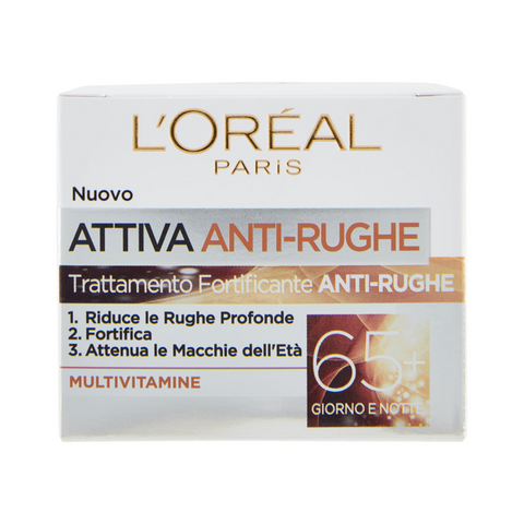 L'Oréal Paris Crema Viso Attiva Antirughe 65+ 50 Ml