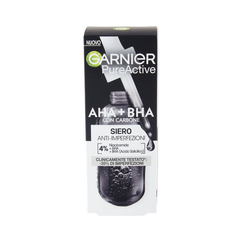 Garnier Skin Active Siero Anti-Imperferzioni AHA+BHA Carbon 30Ml