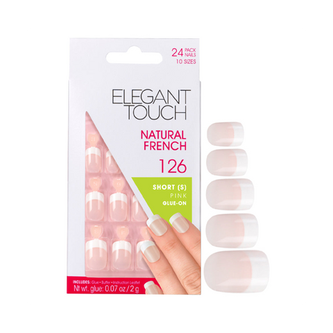 Elegant Touch French Pink 126 - 24 Nails With Glue