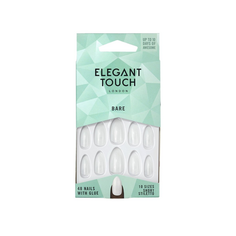 Elegant Touch Bare Short Stiletto 48 Nails With Glue