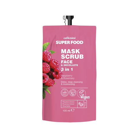 Cafè Mimi Super Food Mask Scrub 3 in 1 Face & Decollete 100 Ml