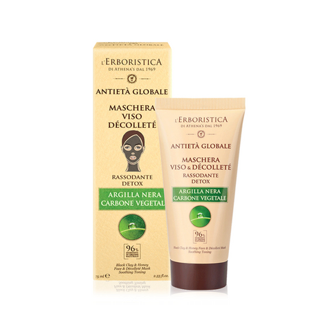 Athena's Maschera Viso Decollete Argilla Nera & Miele 75 Ml
