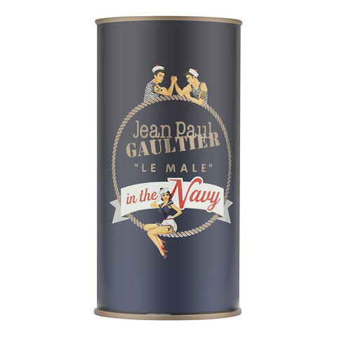 Jean Paul Gaultier Le Male In The Navy Eau de Toilette 125 ml, flacone blu a righe bianche con confezione