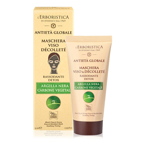 Athena's Maschera Viso Decollete Argilla Nera & Miele 75 Ml