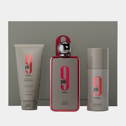 Afnan cofanetto 9PM Rebel Eau de Parfum 100 ml con shower gel e deodorante 150 ml