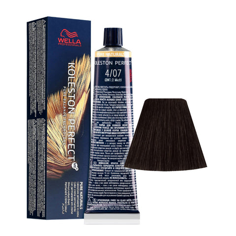 Wella Professionals Koleston Perfect ME+ Pure Naturals 4/07 Castano Medio Naturale Sabbia tubo 60 ml