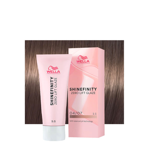 Wella Professionals Shinefinity Zero Lift Glaze 04/07 Castano Medio Naturale Sabbia Bitter Chocolate tubo 60 ml
