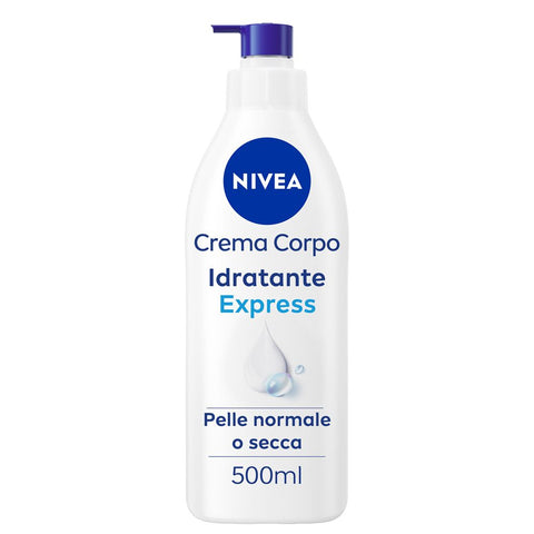 Nivea Crema Corpo Idratante Express flacone con dispenser da 500 ml