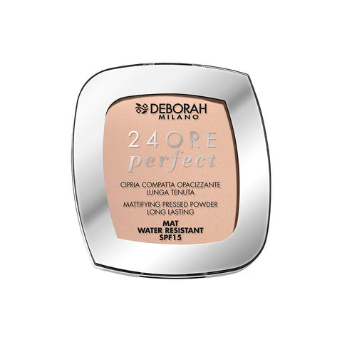 Deborah Milano Cipria compatta 24Ore Perfect SPF15 tonalità 03 Rose, confezione