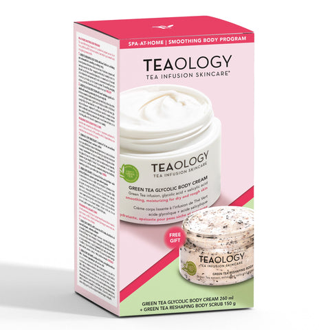 Teaology Green Tea Glycolic Body Cream Set Spa At Home