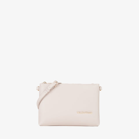 Pochette Valentino Bags Jasmin VBS8NS17 beige con logo lettering frontale