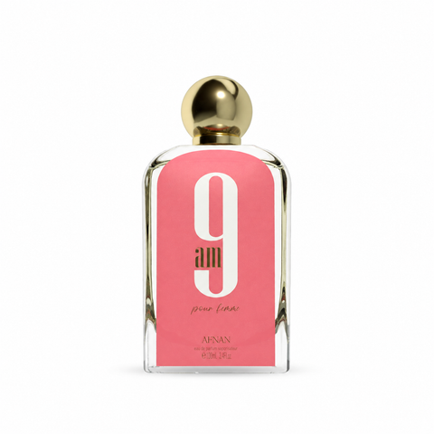 Afnan 9AM Pour Femme Eau de Parfum 100 ml - flacone frontale su fondo bianco