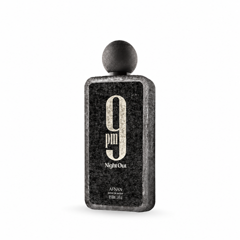 Afnan 9PM Night Out Extrait de Parfum 100 ml - vista di tre quarti su fondo bianco