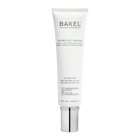 BAKEL Super Act Water, 150 ml, acqua detergente e struccante, su fondo bianco