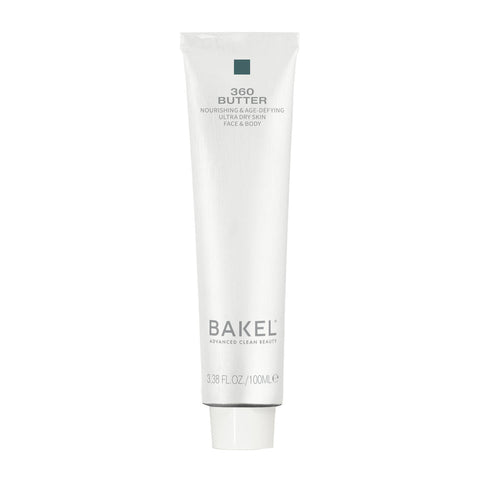 BAKEL 360 Butter, 100 ml, balsamo nutriente viso e corpo, su fondo bianco