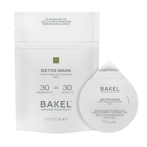 BAKEL Detox Mask, 1 pod da 8 ml, maschera purificante, su fondo bianco
