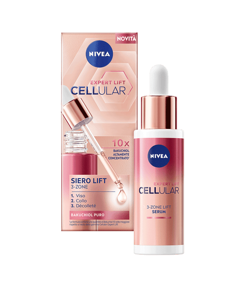 Nivea Cellular Expert Lift siero lift 3 zone con Bakuchiol flacone da 30 ml
