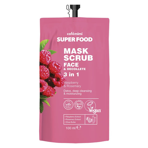 Cafè Mimi Super Food Mask Scrub 3 in 1 Face & Decollete 100 Ml