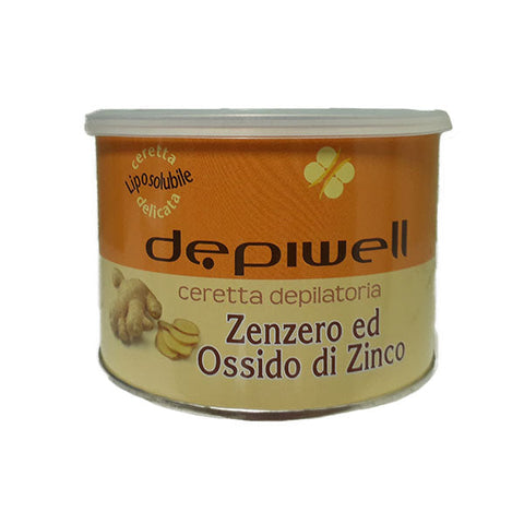 Barattolo Depiwell cera depilatoria liposolubile zenzero e ossido di zinco 400 ml