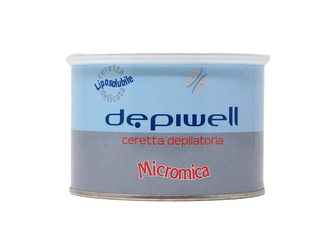 Depiwell Cera Depilatoria Micromica 400 ml – Confezione 12 Pezzi – vaso singolo incluso nella confezione