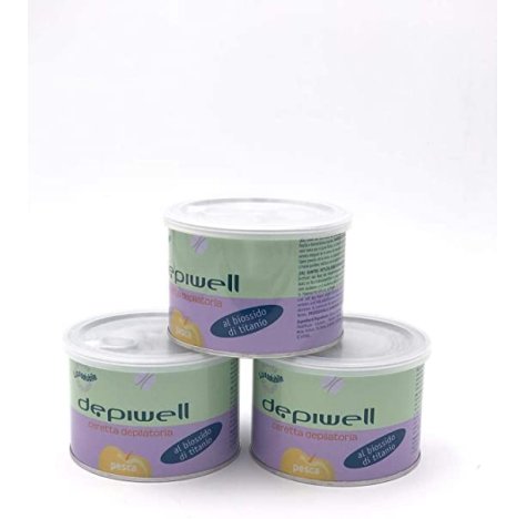 Depiwell cera Pesca 400 ml – foto della formulazione; la confezione in vendita contiene 6 pezzi